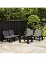 lauko baldai 4 vietu - Lauko baldų komplektas VLX 4 Piece Garden Lounge, pilkas, 1-4 vietų - 3 nuotrauka