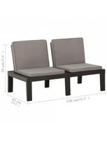 lauko baldai 4 vietu - Lauko baldų komplektas VLX 4 Piece Garden Lounge, pilkas, 1-4 vietų - 9 nuotrauka
