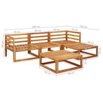 Lauko baldų komplektas VLX Garden Lounge Set 45914, pilkas/rudas, 4 vietų