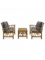 Lauko baldų komplektas VLX Garden Lounge Set 3057992, pilkas/rudas, 4 vietų