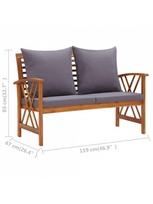 lauko baldai 4 - Lauko baldų komplektas VLX Garden Lounge Set 3057992, pilkas/rudas, 4 vietų - 9 nuotrauka