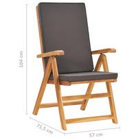 Lauko baldų komplektas VLX 5 Piece Solid Teak Wood, rudas, 4 vietų