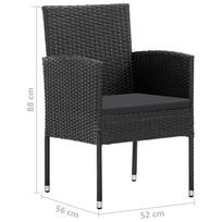 Lauko baldų komplektas VLX Garden Dining Set 3067834, juodas/rudas, 4 vietų
