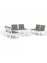 lauko baldu komplektas 6 vietu - Lauko baldų komplektas VLX Garden Lounge Set 3059833, baltas/antracito, 6 vietų - 1 nuotrauka