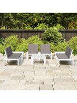 lauko baldu komplektas 6 vietu - Lauko baldų komplektas VLX Garden Lounge Set 3059833, baltas/antracito, 6 vietų - 2 nuotrauka