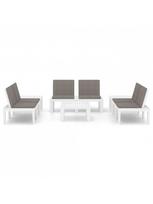 lauko baldu komplektas 6 vietu - Lauko baldų komplektas VLX Garden Lounge Set 3059833, baltas/antracito, 6 vietų - 3 nuotrauka