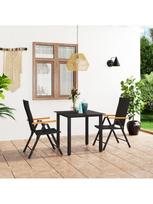lauko baldu 2 vietu - Lauko baldų komplektas VLX 3 Piece 3060070, juodas, 1-2 vietų - 2 nuotrauka
