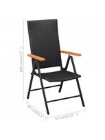 lauko baldu 2 vietu - Lauko baldų komplektas VLX 3 Piece 3060070, juodas, 1-2 vietų - 9 nuotrauka