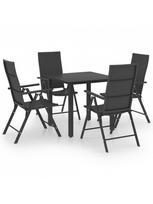 Lauko baldų komplektas VLX 5 Piece 3060047, juodas, 1-4 vietų
