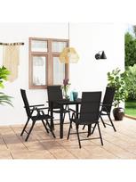 lauko baldai 4 vietu - Lauko baldų komplektas VLX 5 Piece 3060047, juodas, 1-4 vietų - 2 nuotrauka