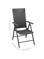 lauko baldai 4 vietu - Lauko baldų komplektas VLX 5 Piece 3060047, juodas, 1-4 vietų - 9 nuotrauka