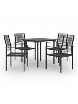 lauko baldai 4 vietu - Lauko baldų komplektas VLX Dining 5 PIece Set, juodas, 4 vietų - 1 nuotrauka