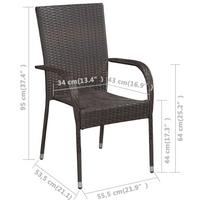 Lauko baldų komplektas VLX Garden Dining Set 3067880, rudas, 8 vietų