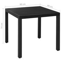 Lauko baldų komplektas VLX Garden Dining Set 3070649, juodas, 4 vietų