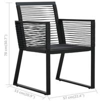 stalas su kedemis - Lauko baldų komplektas VLX Outdoor Dining Set 3058284, juodas, 6 vietų - 1 nuotrauka