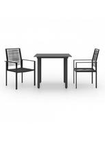 Lauko baldų komplektas VLX PVC Rattan 3060261, juodas, 2 vietų