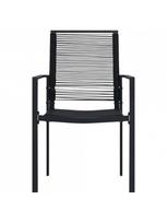lauko baldu 2 vietu - Lauko baldų komplektas VLX PVC Rattan 3060261, juodas, 2 vietų - 4 nuotrauka