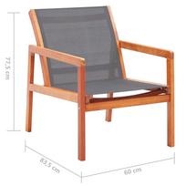 Lauko kėdė VLX Garden Lounge Chair, ruda/pilka, 83.5 cm x 60 cm x 77.5 cm