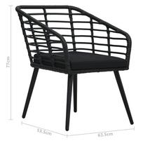Lauko kėdė VLX Garden Chairs, juoda, 63.5 cm x 53.5 cm x 77 cm
