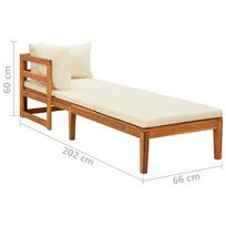 Gultas VLX Solid Acacia 316313, rudas/kreminės spalvos, 202 cm x 66 cm x 60 cm