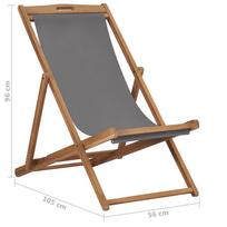 sulankstoma papludimo kede - Lauko kėdė VLX Solid Teak 47415, ruda/pilka, 105 cm x 56 cm x 96 cm - 3 nuotrauka