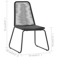 Lauko kėdė VLX Poly Rattan 313112, juoda, 59 cm x 54 cm x 91 cm