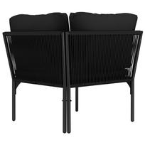 Lauko baldų komplektas VLX 8 Piece Lounge Set With Cushions 48592, juodas/antracito, 7 vietų