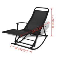 Supamasis krėslas VLX Garden Rocking 42158, juoda, 150 cm x 64 cm x 83 cm