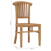 Lauko kėdė VLX Solid Teak 49433, ruda, 51 cm x 48 cm x 94 cm