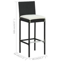 Lauko baldų komplektas VLX Garden Bar Set 3064918, juodas/kreminės spalvos, 4 vietų