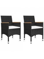 3 daliu lauko baldai - Lauko baldų komplektas VLX Bistro Set 3058366, juodas/kreminės spalvos, 2 vietų - 3 nuotrauka