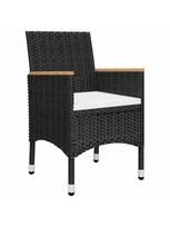 3 daliu lauko baldai - Lauko baldų komplektas VLX Bistro Set 3058366, juodas/kreminės spalvos, 2 vietų - 4 nuotrauka