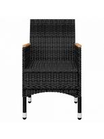 3 daliu lauko baldai - Lauko baldų komplektas VLX Bistro Set 3058366, juodas/kreminės spalvos, 2 vietų - 7 nuotrauka