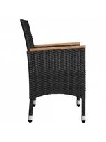 3 daliu lauko baldai - Lauko baldų komplektas VLX Bistro Set 3058366, juodas/kreminės spalvos, 2 vietų - 8 nuotrauka