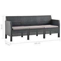 Lauko baldų komplektas VLX Garden Lounge Set 3079672, antracito, 5 vietų