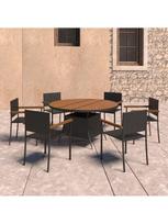 lauko baldai 7 vietos - Lauko baldų komplektas VLX Poly Rattan 3059367, juodas, 6 vietų - 3 nuotrauka