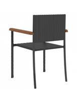 lauko baldai 7 vietos - Lauko baldų komplektas VLX Poly Rattan 3059367, juodas, 6 vietų - 6 nuotrauka