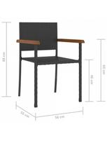 lauko baldai 7 vietos - Lauko baldų komplektas VLX Poly Rattan 3059367, juodas, 6 vietų - 10 nuotrauka