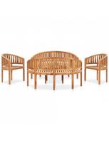 medzio masyvo baldus - Lauko baldų komplektas VLX 5 Piece Banana-Shaped Set 3059965 3059965, medžio, 1-6 vietų - 1 nuotrauka