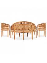 medzio masyvo baldus - Lauko baldų komplektas VLX 5 Piece Banana-Shaped Set 3059965 3059965, medžio, 1-6 vietų - 2 nuotrauka