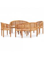 medzio masyvo baldus - Lauko baldų komplektas VLX 5 Piece Banana-Shaped Set 3059965 3059965, medžio, 1-6 vietų - 3 nuotrauka