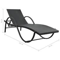Gultas VLX Sun Lounger w/ Cushion 42884, juodas