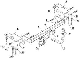 i automobiliu - Kablys Toyota Auris I (2006-2012) fiksuotas - 2 nuotrauka