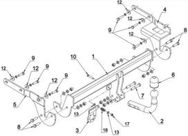 toyota yaris kablys - Kablys Toyota Yaris III (2011-2014) fiksuotas - 2 nuotrauka