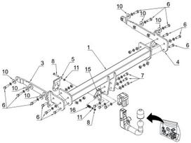 subaru outback kablys - Kablys Subaru Outback V (2015-2019) nuimamas su spyna - 2 nuotrauka