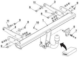 kablys audi a4 - Kablys Audi A4 B9 (2016→) nuimamas be spynos - 2 nuotrauka