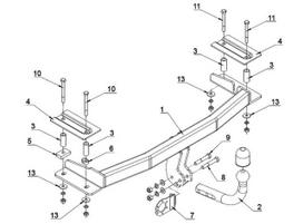 auto kabliai - Kablys Ford Fiesta III (1989-1997) fiksuotas - 2 nuotrauka