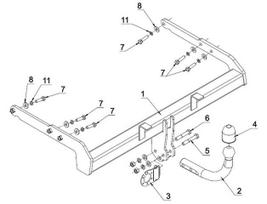auto kabliai - Kablys Ford S-Max I (2006-2015) fiksuotas - 2 nuotrauka