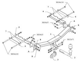 auto kabliai - Kablys Ford Mondeo II (1996-2000) fiksuotas - 2 nuotrauka