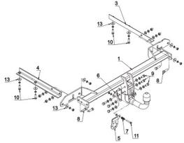 opel zafira kabliukas - Kablys Opel Zafira C (2011-2019) nuimamas su spyna - 2 nuotrauka